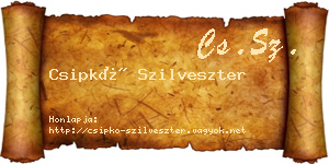 Csipkó Szilveszter névjegykártya